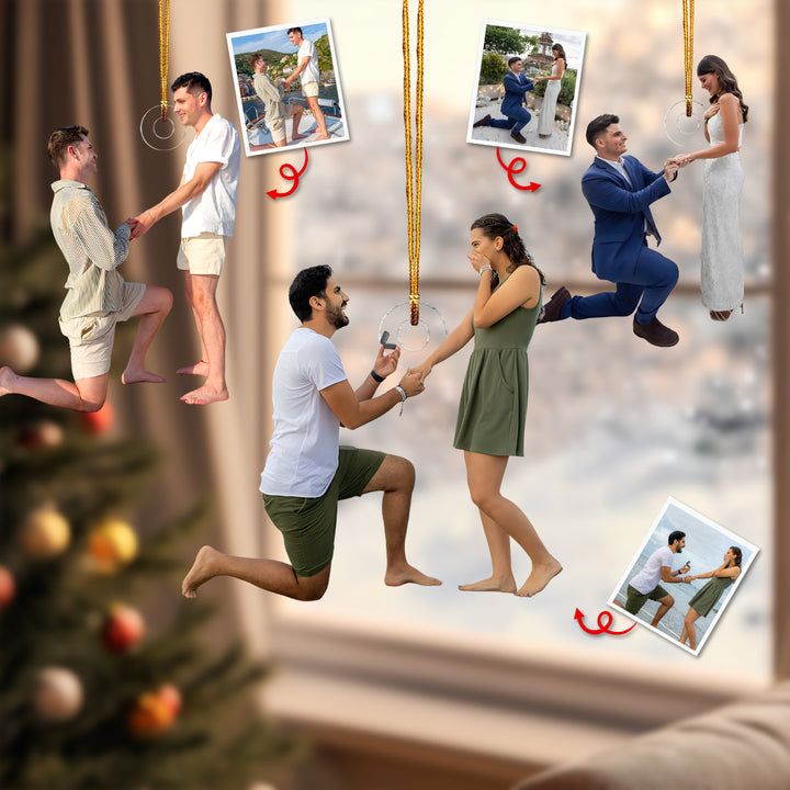 The Day We Said Yes - Personalized Photo Mica Ornament - Christmas Gift For Family Members, Couples
