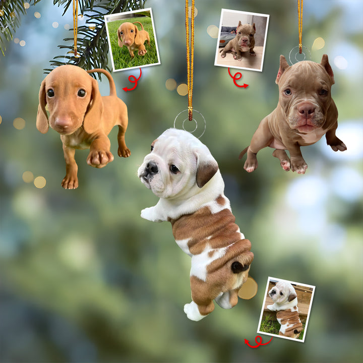 Pawfectly Ours - Personalized Photo Mica Ornament - Christmas Gift For Dog Lover, Dog Mom, Dog Dad