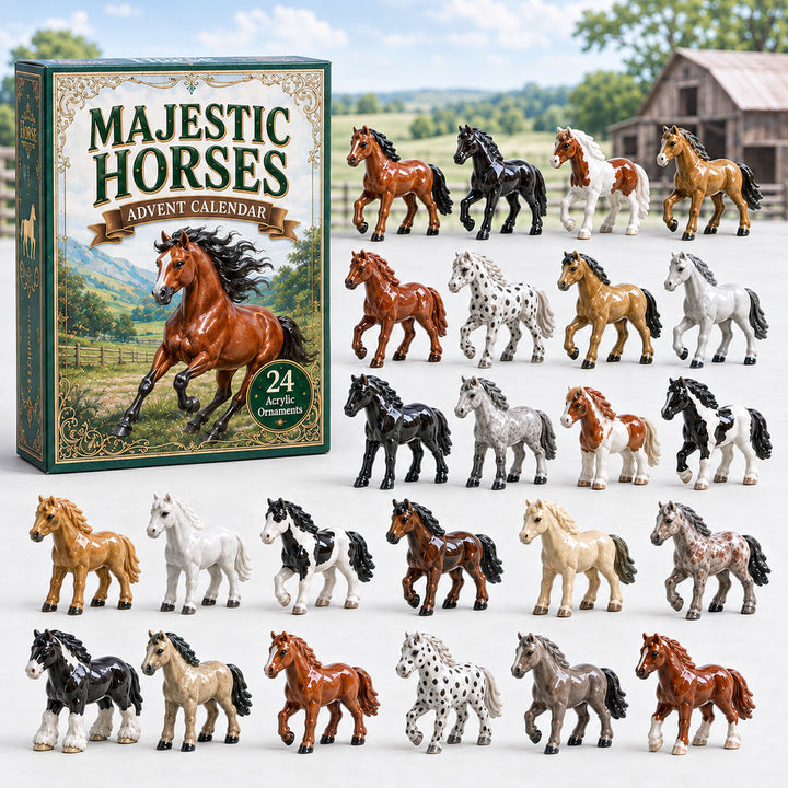 CHRISTMAS KICKOFF 40% OFF - Majestic Horse Advent Calendar 2026 - 24-Day Festive Countdown, Acrylic Charms Blind Box - Gift For Horse Lovers