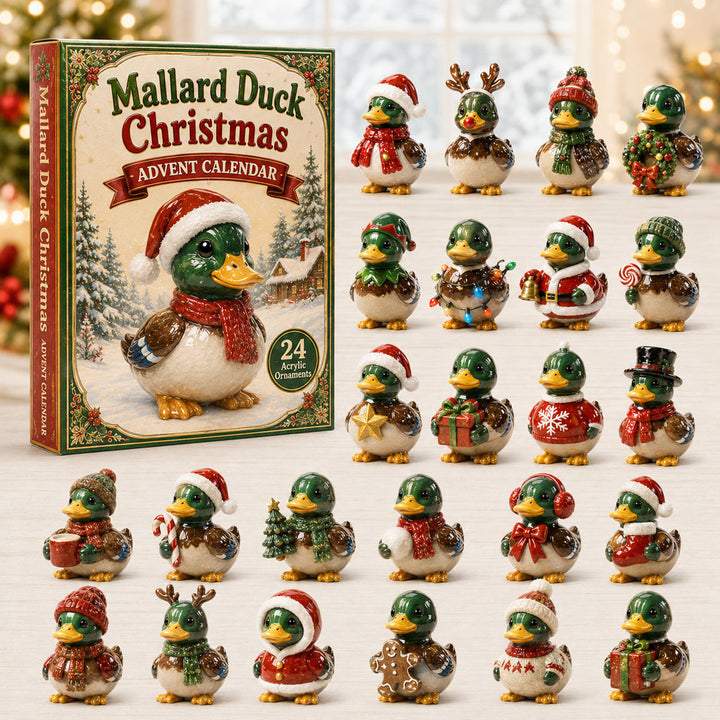 CHRISTMAS KICKOFF 40% OFF - Mallard Duck Christmas Advent Calendar 2026 - 24-Day Festive Countdown, Acrylic Charms Blind Box - Gift For Mallard Duck Lovers AC0HA206