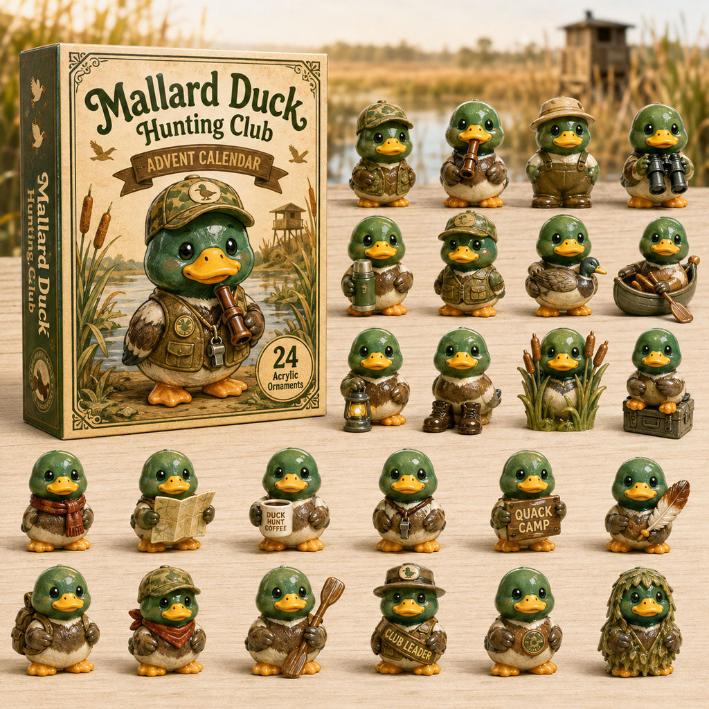 CHRISTMAS KICKOFF 40% OFF - Mallard Duck Hunting Club Advent Calendar 2026 - 24-Day Festive Countdown, Acrylic Charms Blind Box - Gift For Mallard Duck Lovers AC0HA207