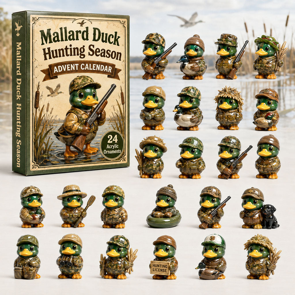 CHRISTMAS KICKOFF 40% OFF - Mallard Duck Hunting Season Advent Calendar 2026 - 24-Day Festive Countdown, Acrylic Charms Blind Box - Gift For Mallard Duck Lovers AC0HA208