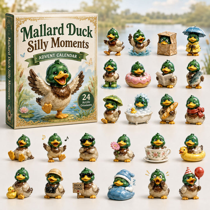 CHRISTMAS KICKOFF 40% OFF - Mallard Duck Silly Moments Advent Calendar 2026 - 24-Day Festive Countdown, Acrylic Charms Blind Box - Gift For Mallard Duck Lovers AC0HA209