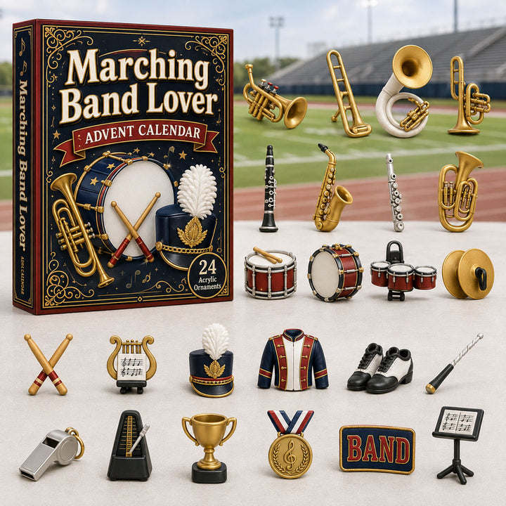 CHRISTMAS KICKOFF 40% OFF - Marching Band Lover Advent Calendar 2026 - 24-Day Festive Countdown, Acrylic Charms Blind Box - Gift For Sport Lovers AC0HA060