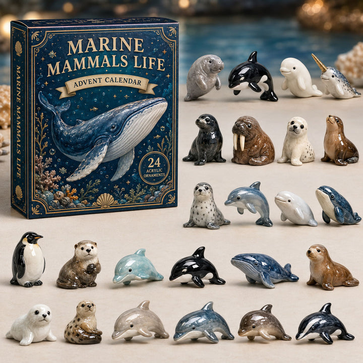 CHRISMAST KICKOFF 40% OFF - Marine Mammals Life Advent Calendar 2026 - 24-Day Festive Countdown, Acrylic Charms Blind Box - Gift For Fish Lovers AC0TM153