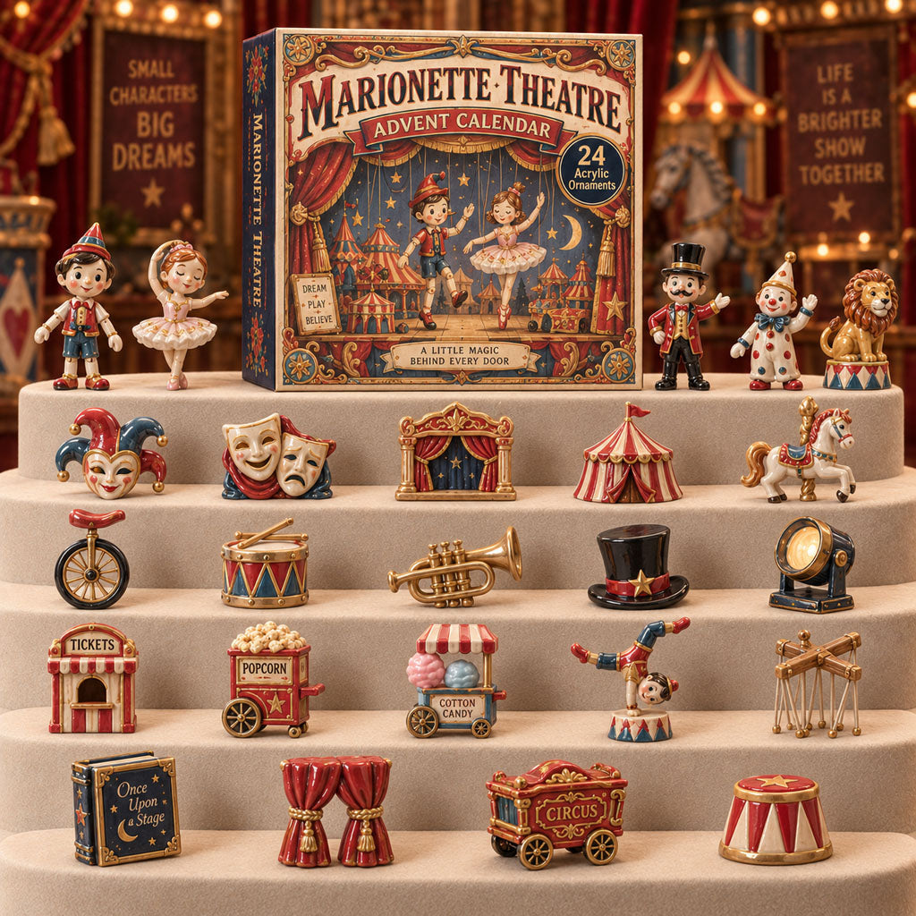 CHRISTMAS KICKOFF 40% OFF - Marionette Theatre Advent Calendar 2026 - 24-Day Festive Countdown, Acrylic Charms Blind Box - Gift For Theatre Lovers AC0TM301