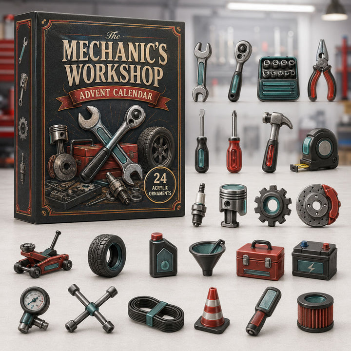CHRISMAST KICKOFF 40% OFF - Mechanic Workshop Tools Advent Calendar 2026 - 24-Day Festive Countdown, Acrylic Charms Blind Box - Gift For Tool Lovers AC0TH071