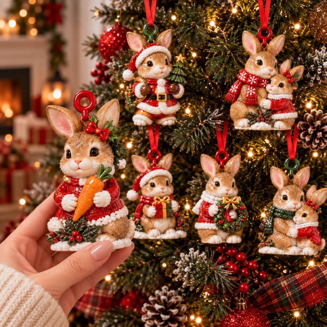 Merry Bunny Acrylic Ornament Gift Set NCU0HT247