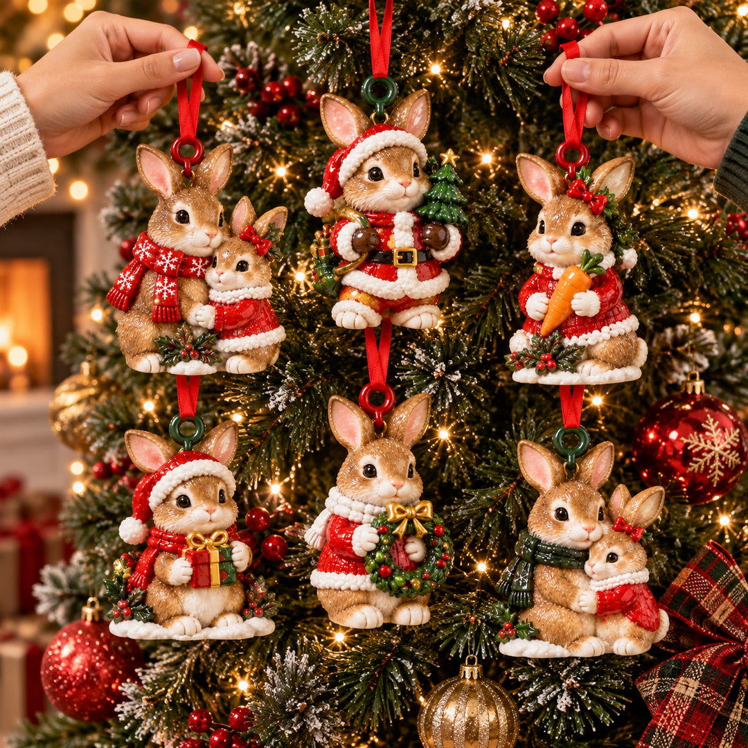Merry Bunny Acrylic Ornament Gift Set NCU0HT247