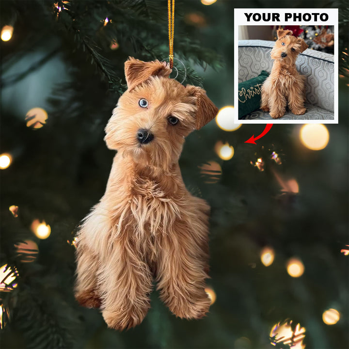 Merry Puppins - Personalized Photo Mica Ornament - Christmas Gift For Pet Lovers