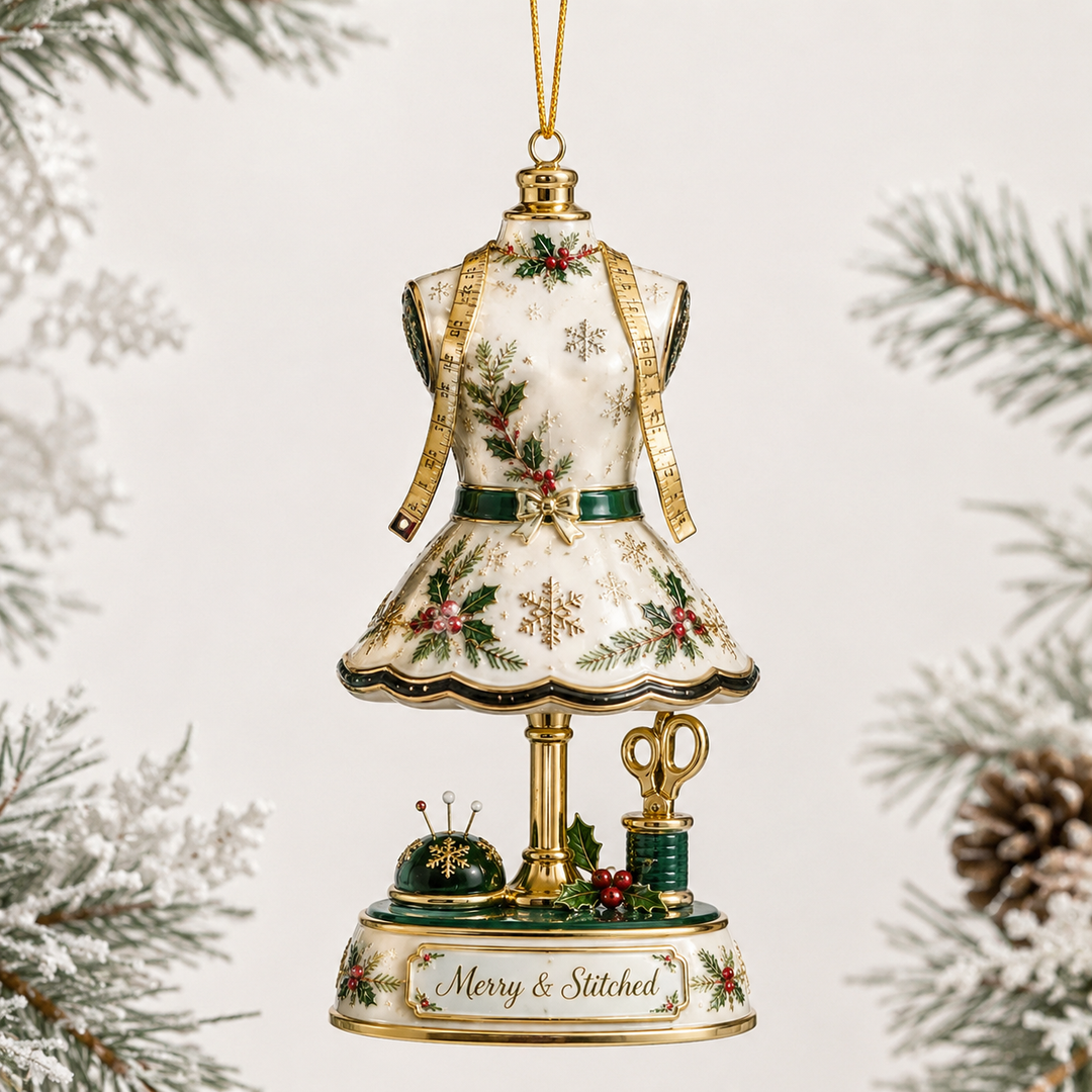 Merry & Stitched Mica Ornament NCU0TH07