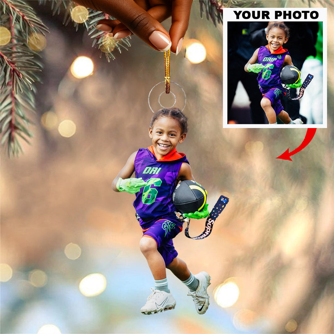 Mighty Play - Personalized Photo Mica Ornament - Christmas Gift For Family Members