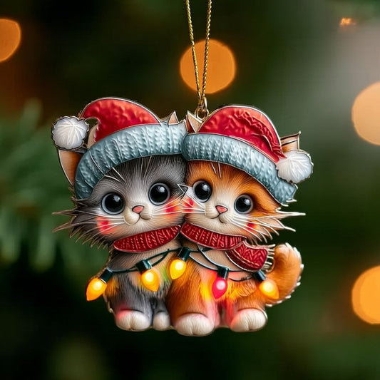 Mistletoe Kitties Mica Ornament NCU0DH287