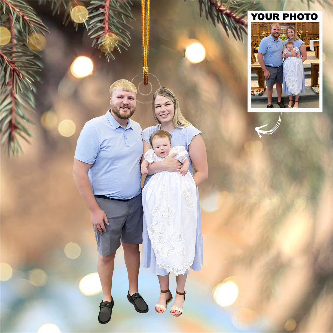 Baptism Ornament - Personalized Custom Photo Mica Ornament