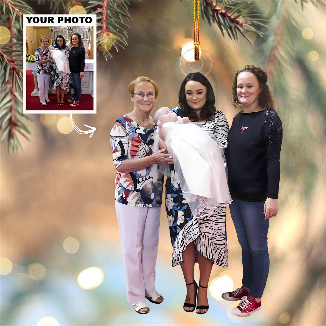 Baptism Ornament - Personalized Custom Photo Mica Ornament