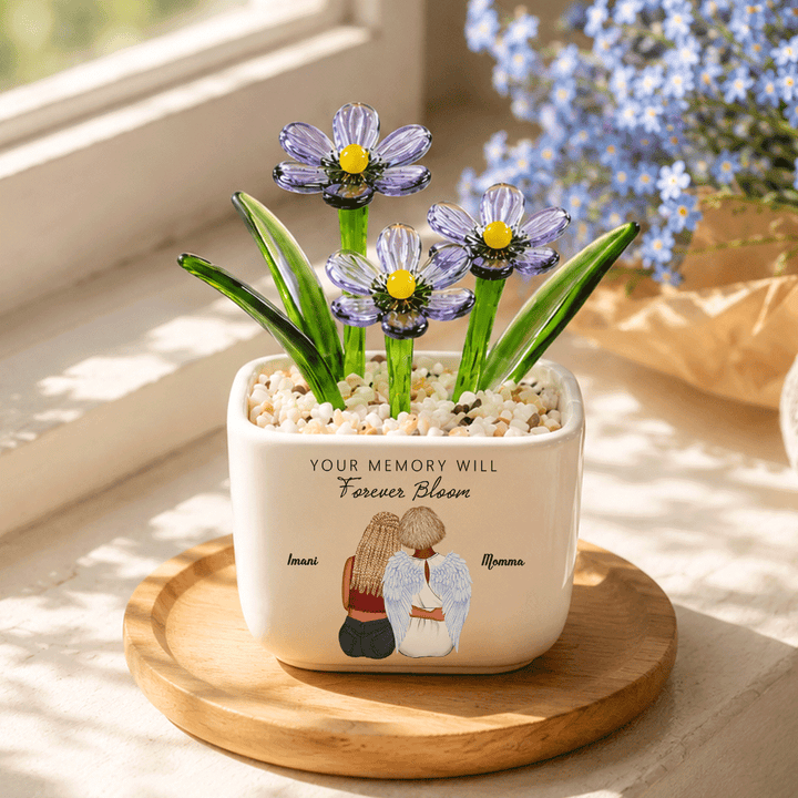 Your Memory Will Forever Bloom - Personalized Memorial Flower Pot - Gift For Family Members