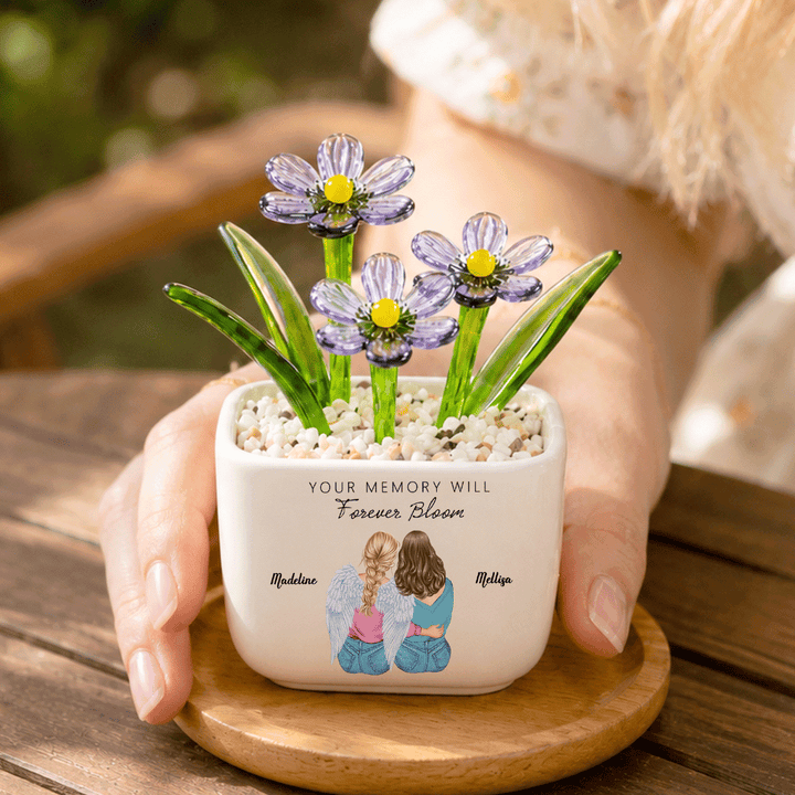 Your Memory Will Forever Bloom - Personalized Memorial Flower Pot - Gift For Family Members