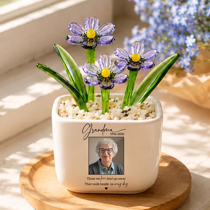 Forever By Our Side - Personalized Memorial Flower Pot - Gift For Family Members