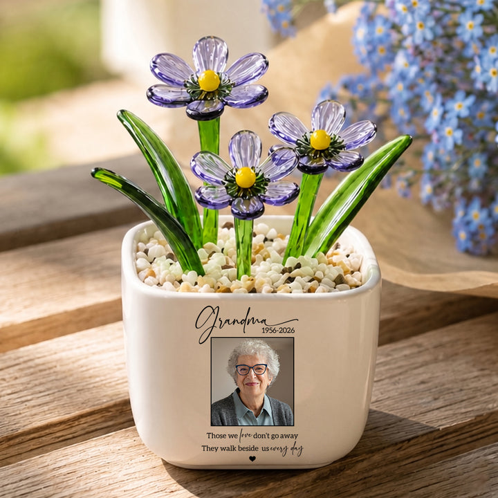Forever By Our Side - Personalized Memorial Flower Pot - Gift For Family Members