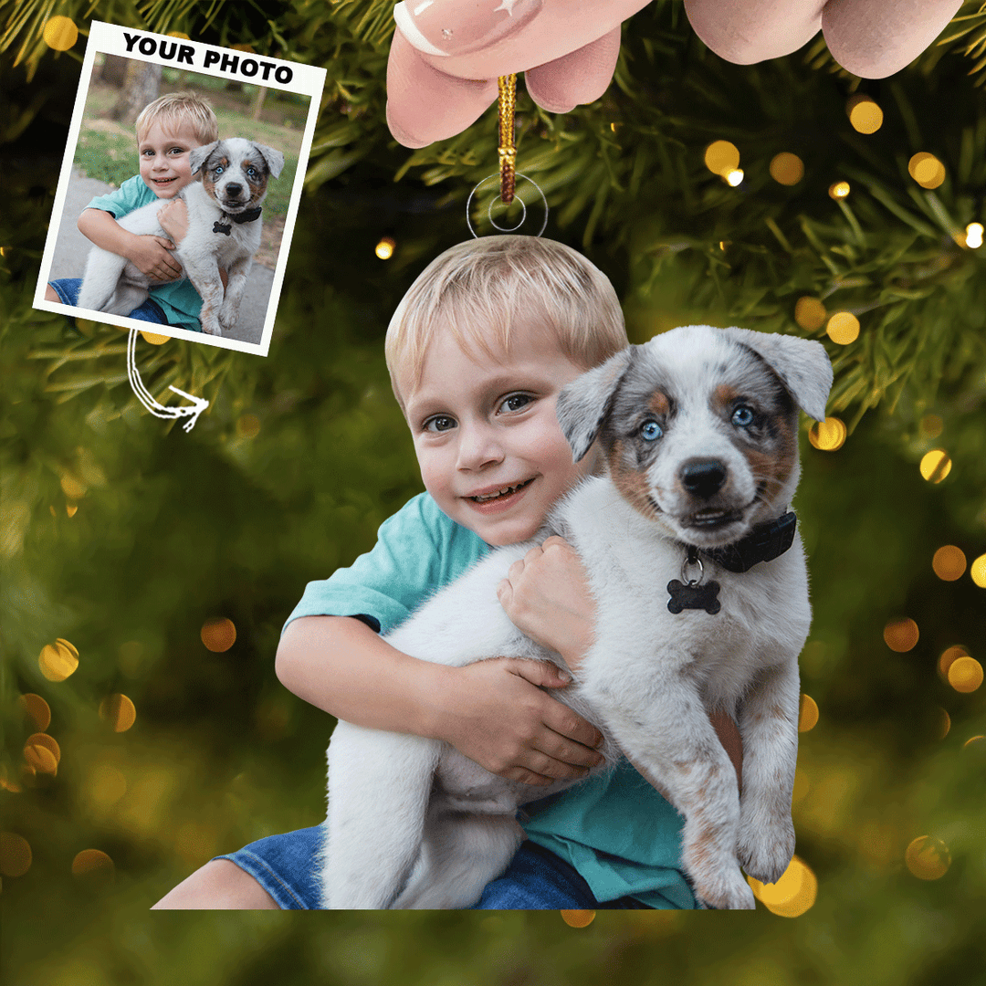 Best Friend - Personalized Photo Mica Ornament - Gift For Dog Lover, Dog Owner, Family Members