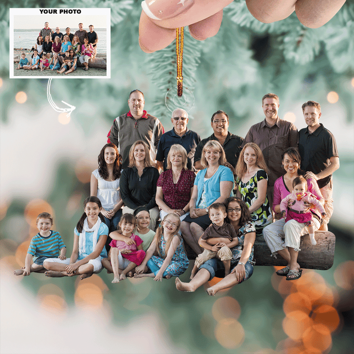 Family Gathering - Personalized Photo Mica Ornament - Gift For Family, Family Members