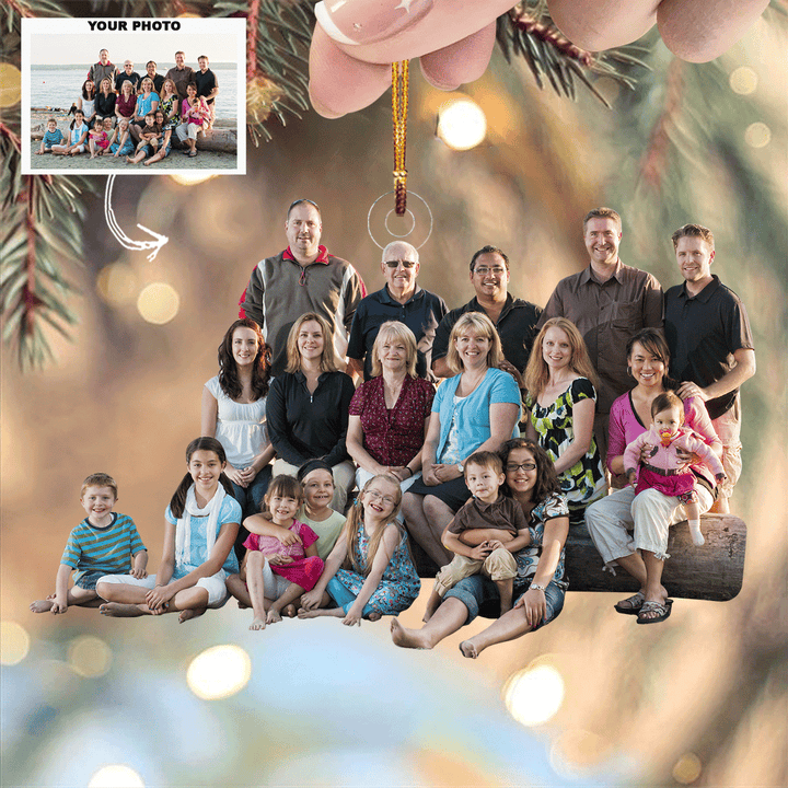 Family Gathering - Personalized Photo Mica Ornament - Gift For Family, Family Members