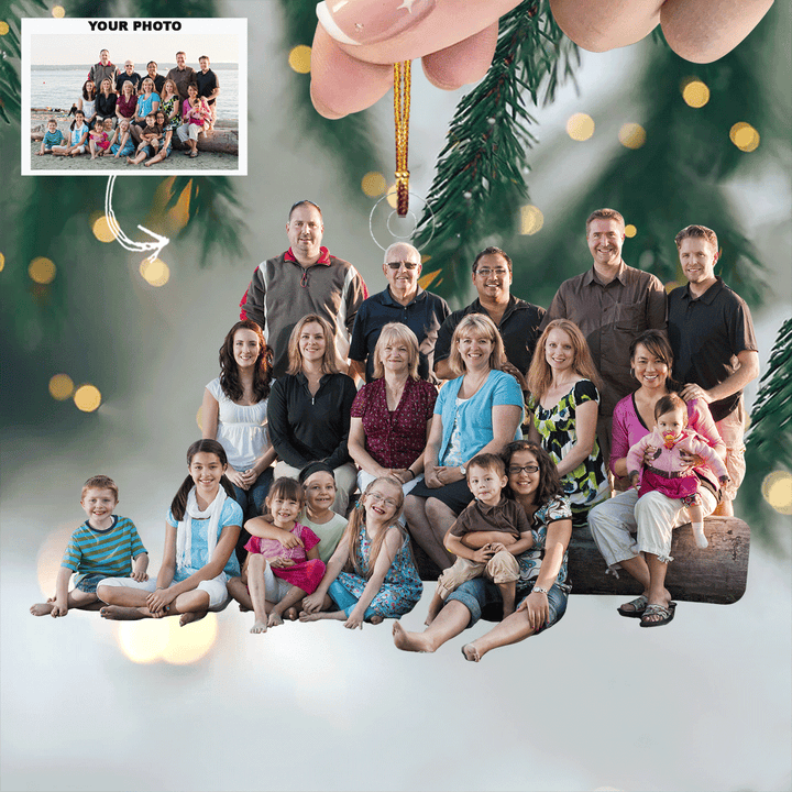 Family Gathering - Personalized Photo Mica Ornament - Gift For Family, Family Members