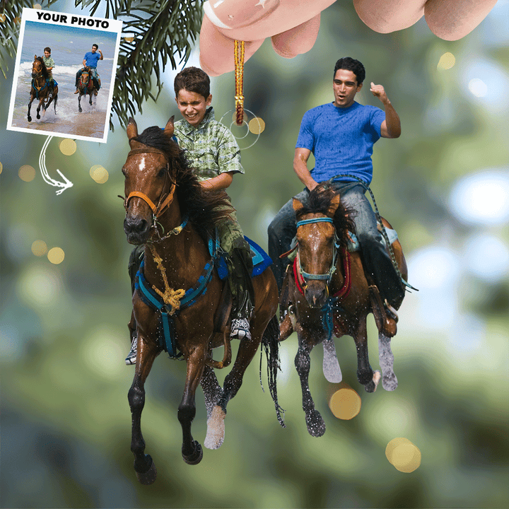 Tide Rider - Personalized Photo Mica Ornament - Gift For Horse Lovers, Horse Owners, Family Members
