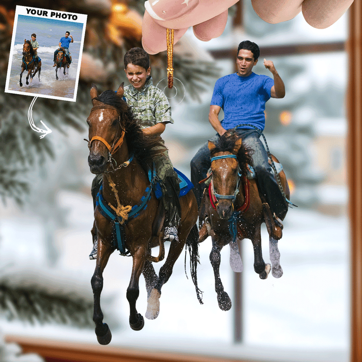 Tide Rider - Personalized Photo Mica Ornament - Gift For Horse Lovers, Horse Owners, Family Members
