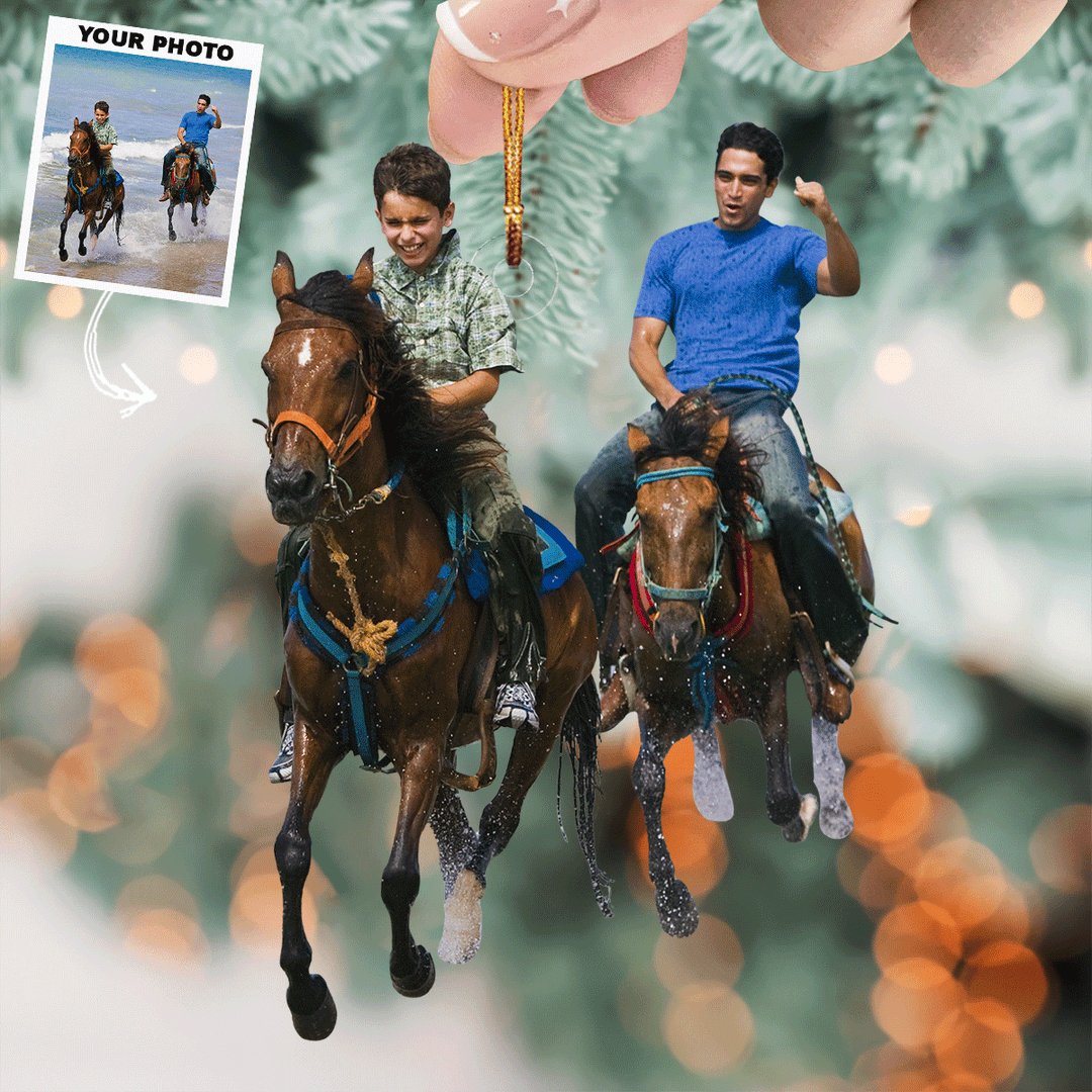 Tide Rider - Personalized Photo Mica Ornament - Gift For Horse Lovers, Horse Owners, Family Members