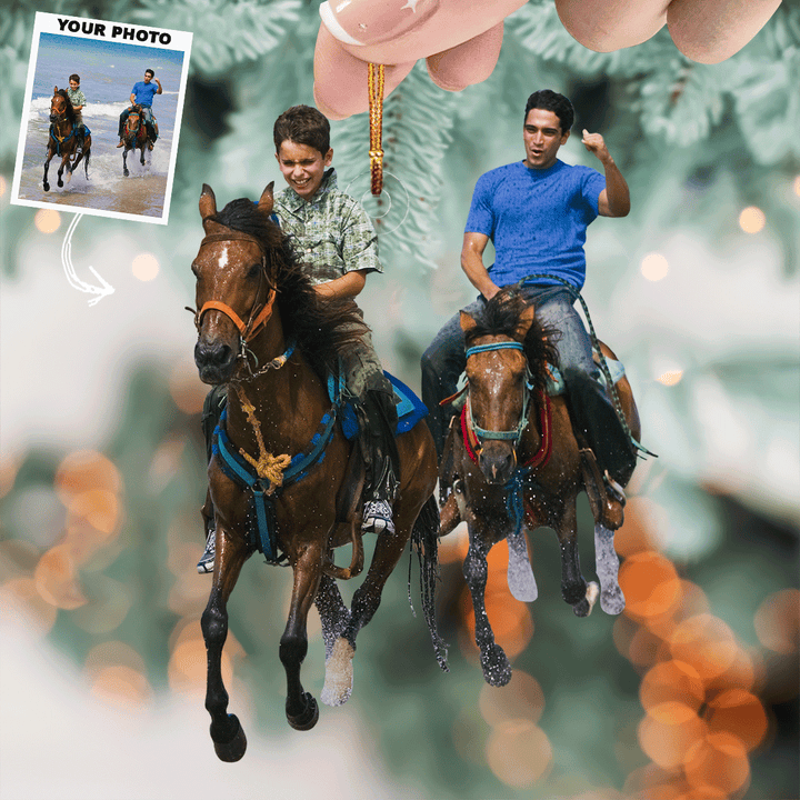 Tide Rider - Personalized Photo Mica Ornament - Gift For Horse Lovers, Horse Owners, Family Members