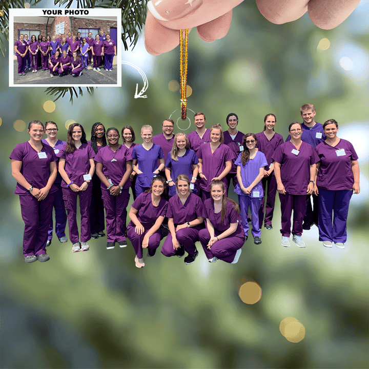 The Compassion Crew - Personalized Photo Mica Ornament - Gift For Nurse
