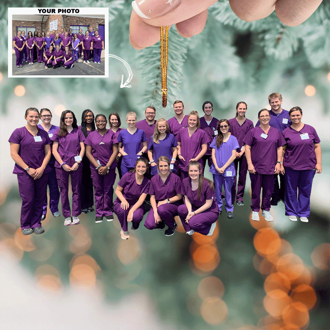 The Compassion Crew - Personalized Photo Mica Ornament - Gift For Nurse