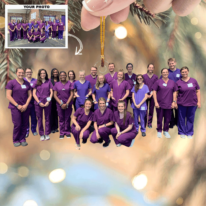 The Compassion Crew - Personalized Photo Mica Ornament - Gift For Nurse