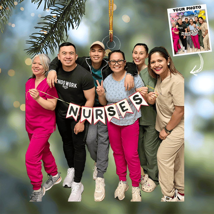 Wellness Warriors - Personalized Photo Mica Ornament - Gift For Nurse