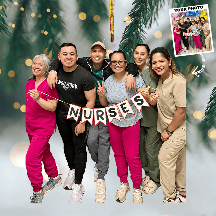 Wellness Warriors - Personalized Photo Mica Ornament - Gift For Nurse