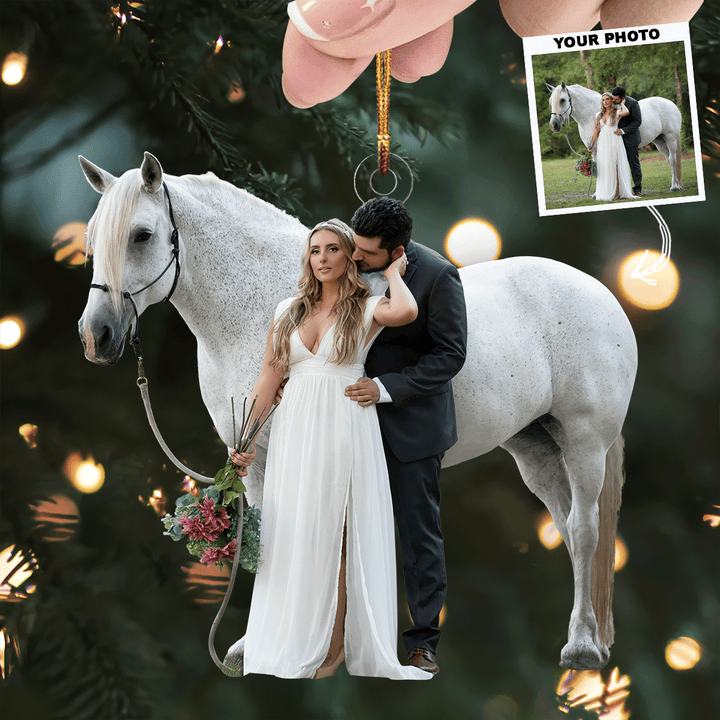 Our Wedding - Personalized Photo Mica Ornament - Gift For Wedding Couple, Wife, Husband