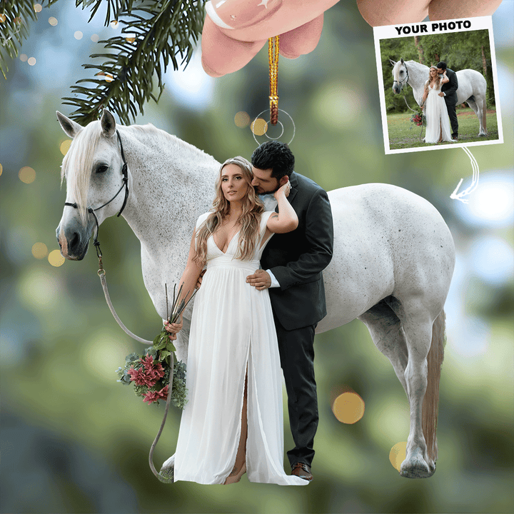 Our Wedding - Personalized Photo Mica Ornament - Gift For Wedding Couple, Wife, Husband