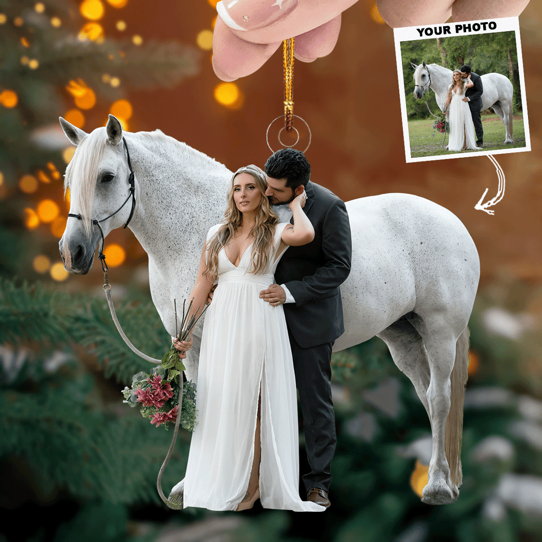 Our Wedding - Personalized Photo Mica Ornament - Gift For Wedding Couple, Wife, Husband