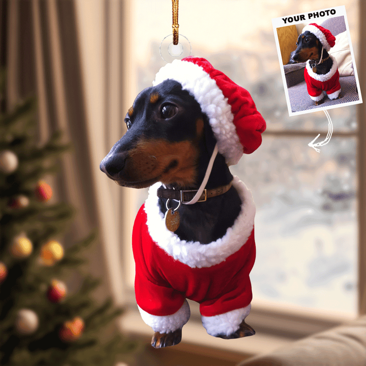 Holly Woof - Personalized Photo Mica Ornament - Gift For Dog Lovers, Dog Owners, Family Members