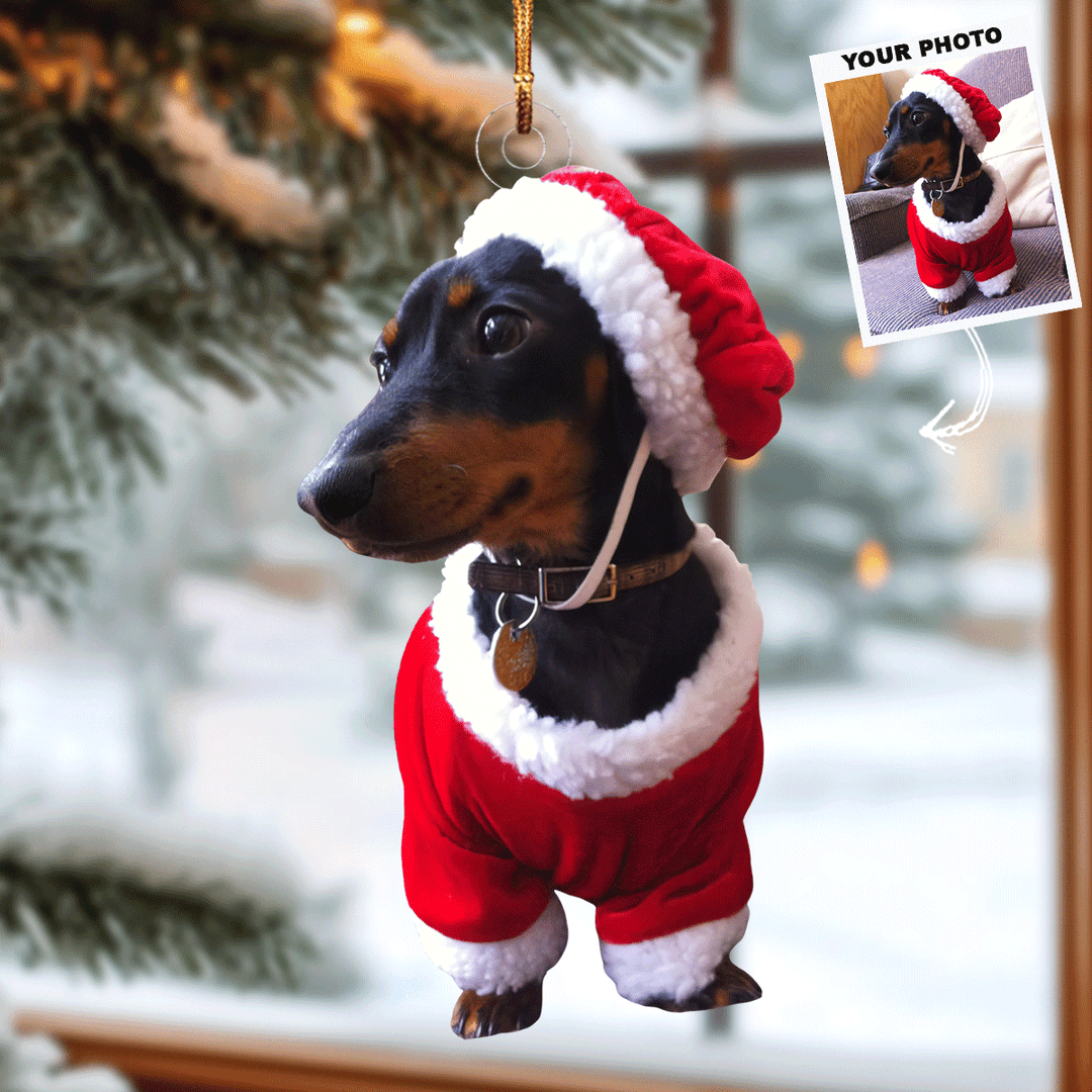 Holly Woof - Personalized Photo Mica Ornament - Gift For Dog Lovers, Dog Owners, Family Members