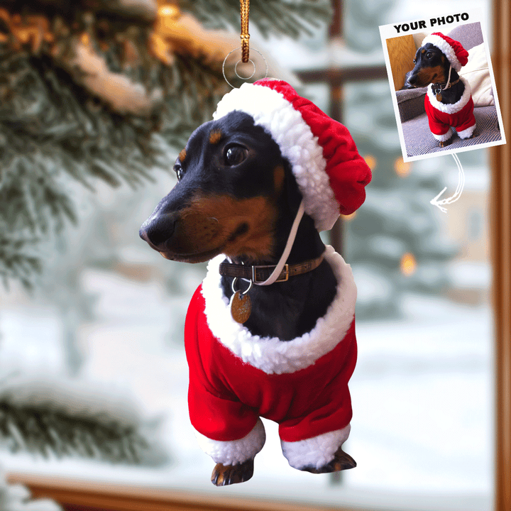 Holly Woof - Personalized Photo Mica Ornament - Gift For Dog Lovers, Dog Owners, Family Members