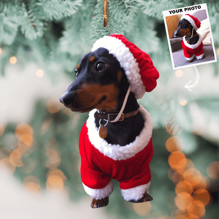 Holly Woof - Personalized Photo Mica Ornament - Gift For Dog Lovers, Dog Owners, Family Members
