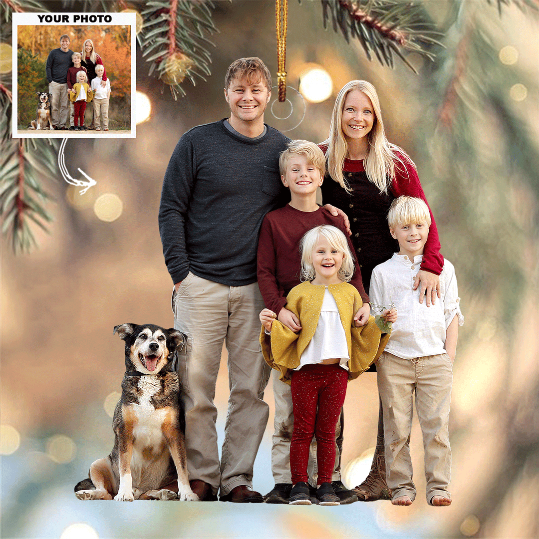 Family Is Everything - Personalized Photo Mica Ornament - Gift For Family, Family Members