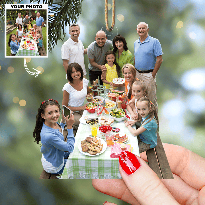 Family Party - Personalized Photo Mica Ornament - Gift For Family, Family Members