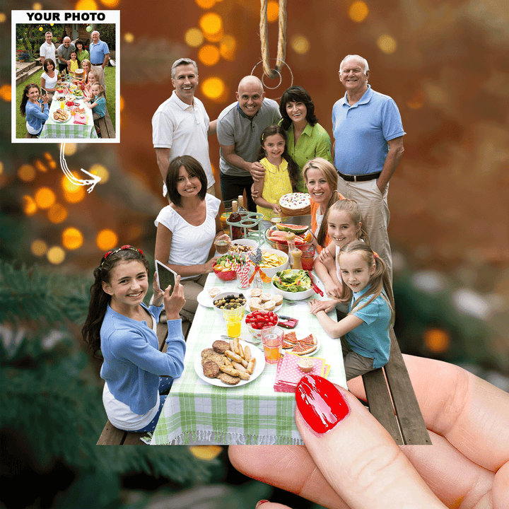 Family Party - Personalized Photo Mica Ornament - Gift For Family, Family Members