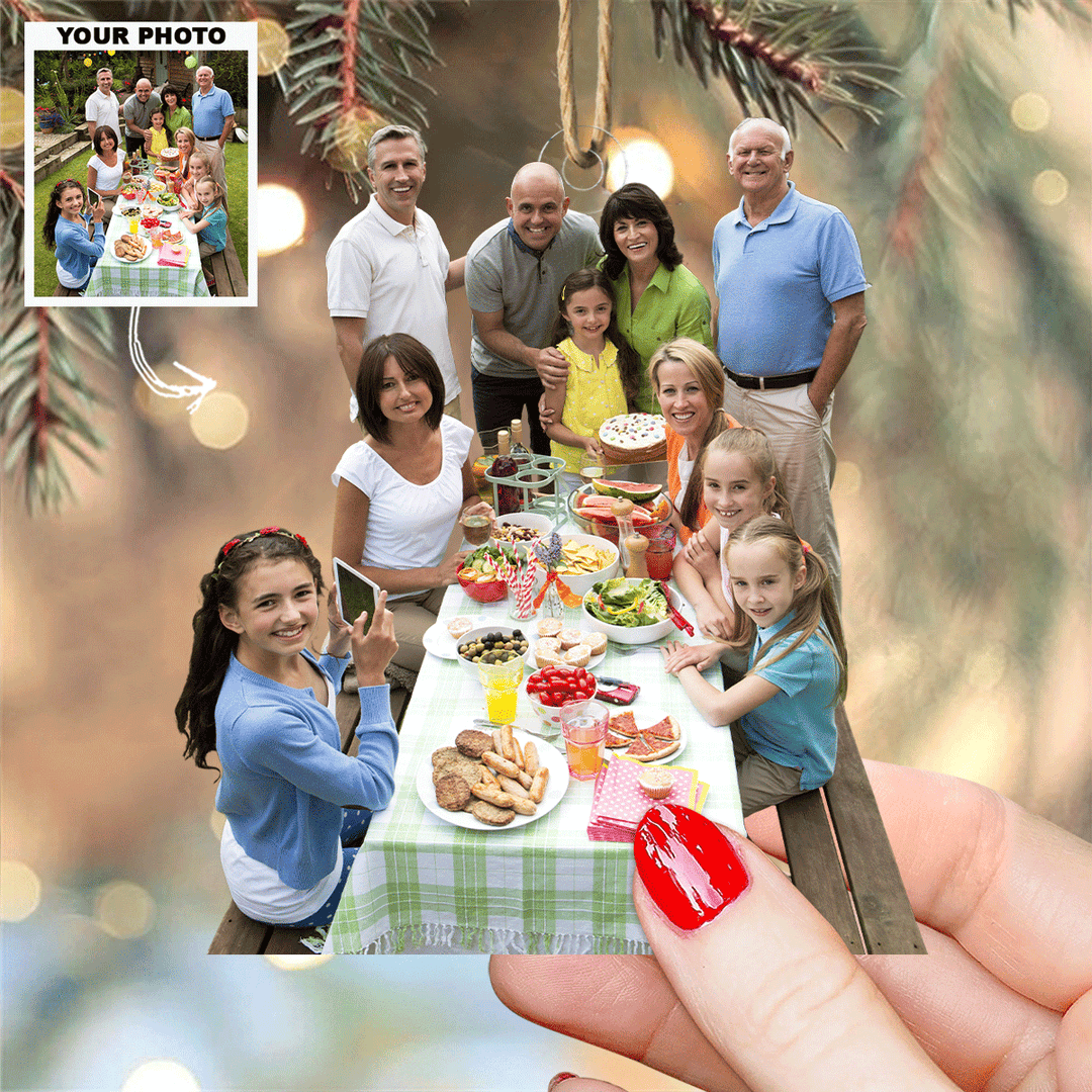 Family Party - Personalized Photo Mica Ornament - Gift For Family, Family Members