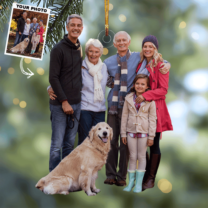 Love Gathers Here - Personalized Photo Mica Ornament - Gift For Family, Family Members