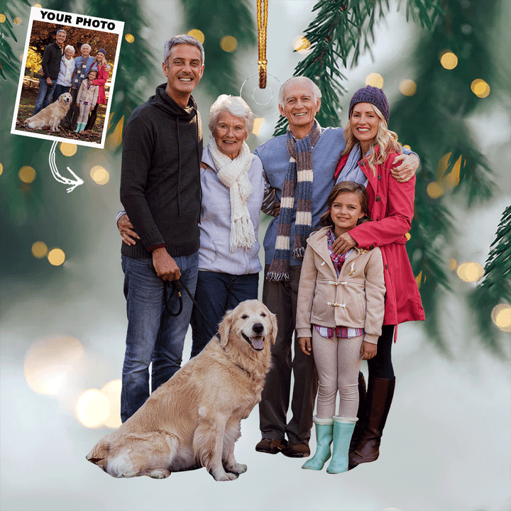 Love Gathers Here - Personalized Photo Mica Ornament - Gift For Family, Family Members