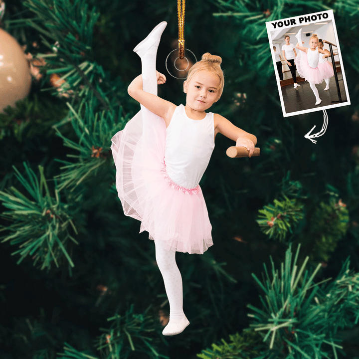 Little Ballet Dancer - Personalized Photo Mica Ornament - Christmas Gift For Ballet Lovers